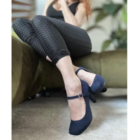 Blue heels - suede