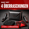 Mary Wet’s Surprise Bag with 2 toys and 2 black and red lingerie pieces